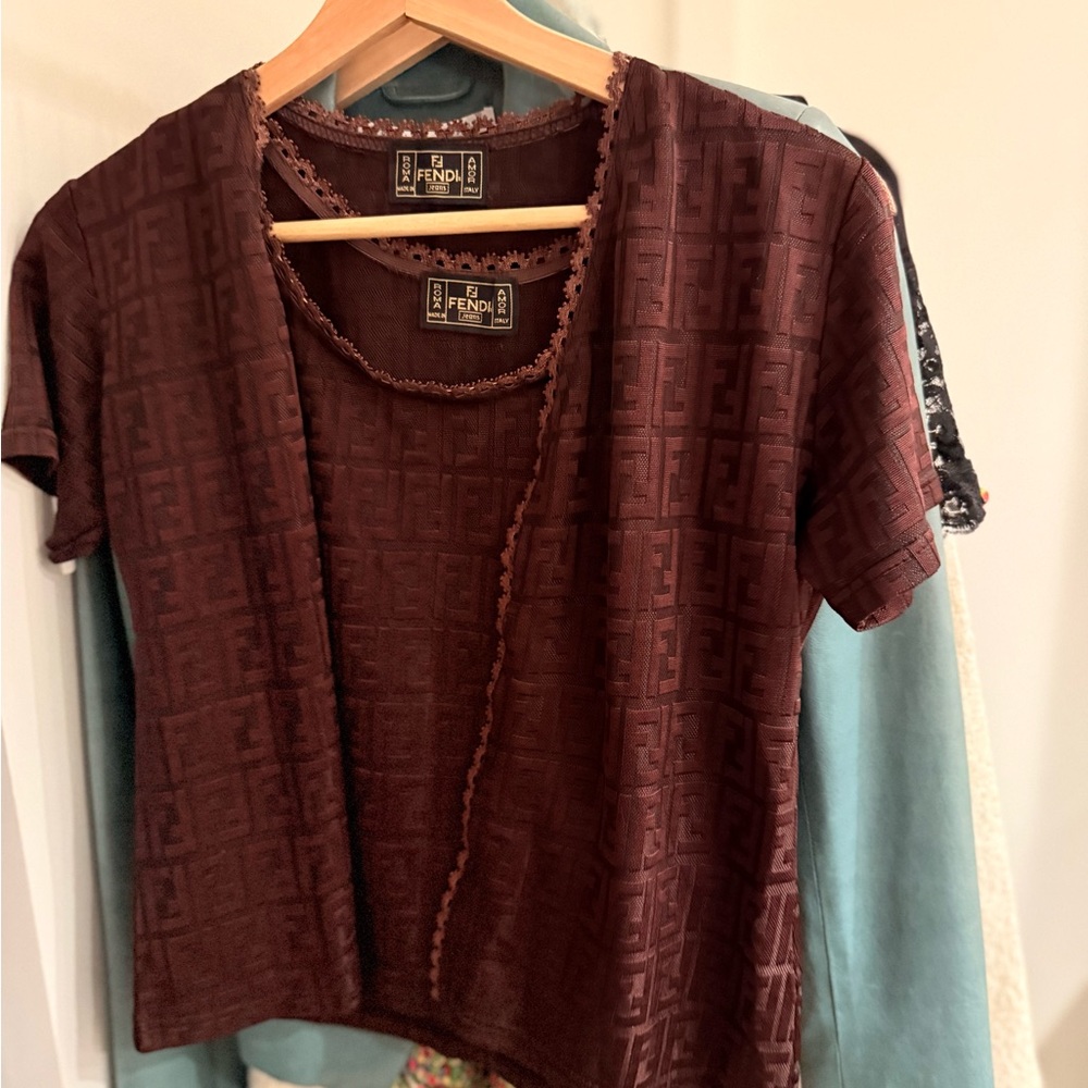 Vintage Fendi  Women's Cardigan+ Sleeveless Top